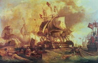 Die Schlacht von Trafalgar, 1805, ca. 1848 von William Stuart